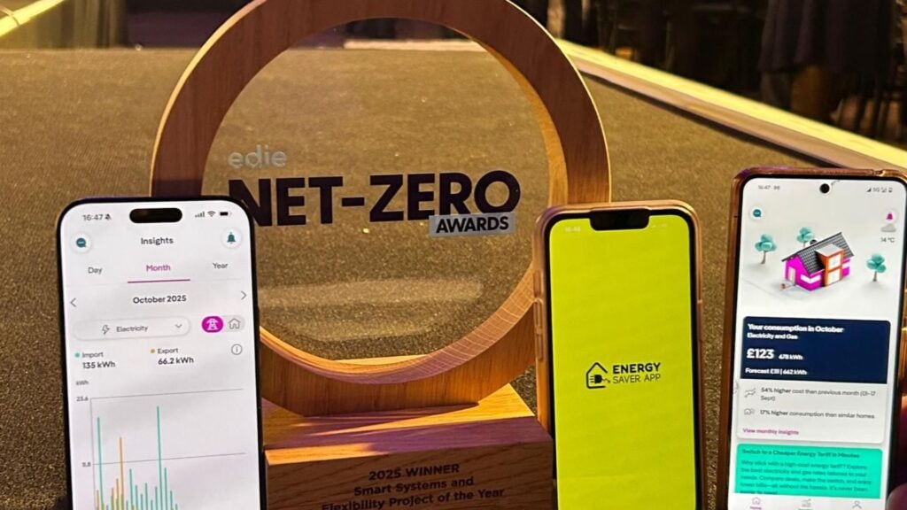 Energy Saver App by SMS and Oxfordshire County Council wins "Smart Systems and Flexibility Project of the Year" at the edie Net Zero Awards