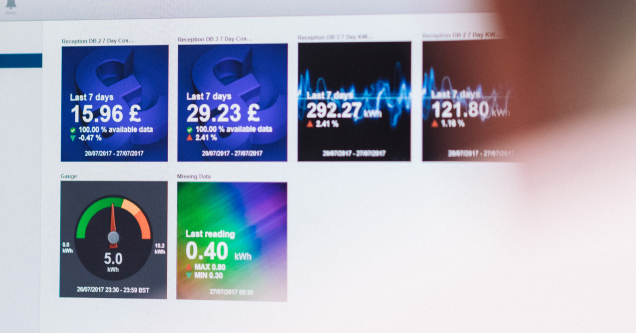 Image showing a group of weekly monitored statistics on a screen